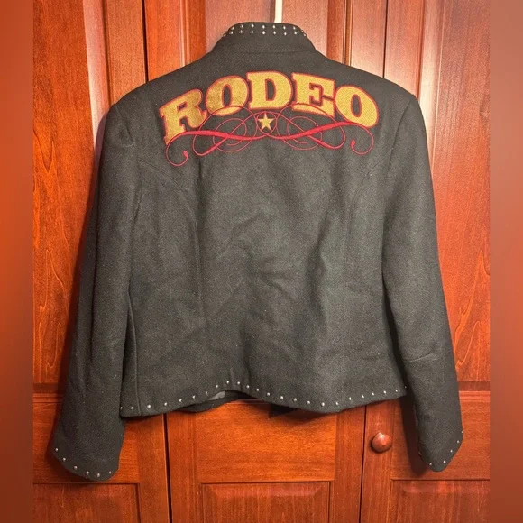 Western Embroidered Black Blazer - Picture 2 of 4